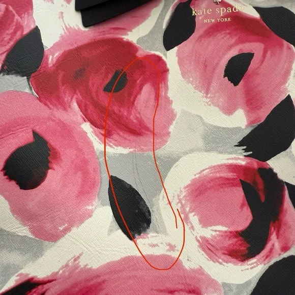 Kate Spade Pink Floral Tote with Black Bow - Picture 6 of 12